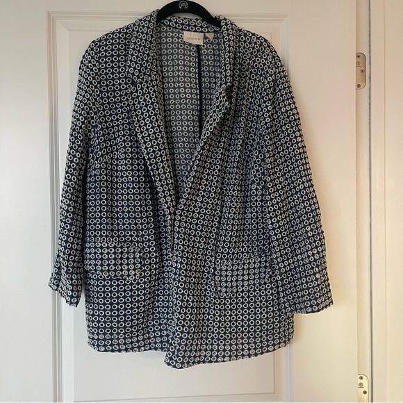 Chicos Navy + white blazer size 3 - XL - Picture 2 of 7